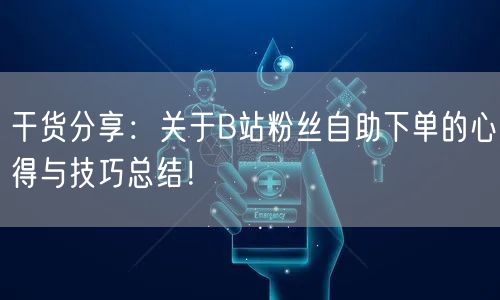 干货分享：关于B站粉丝自助下单的心得与技巧总结！