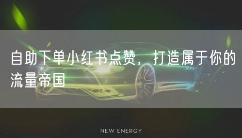 自助下单小红书点赞，打造属于你的流量帝国