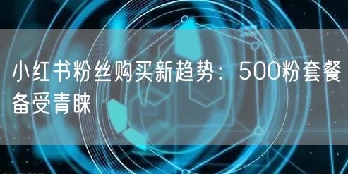 小红书粉丝购买新趋势：500粉套餐备受青睐