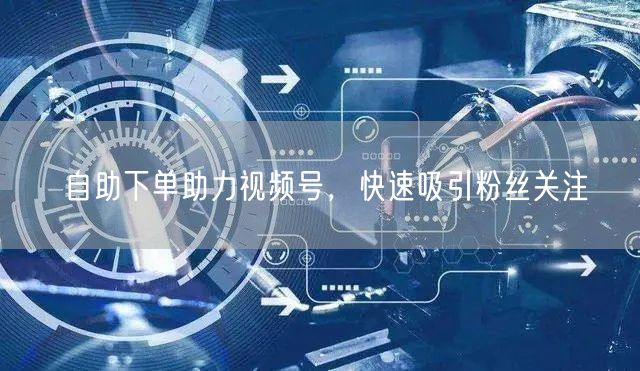 自助下单助力视频号，快速吸引粉丝关注